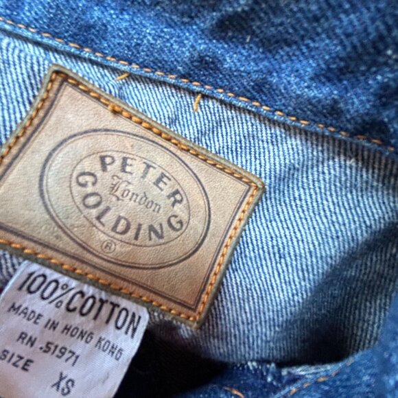 Vintage Peter Golding London Mens XS Denim Shirt Jacket Blue Flap Pockets Casual - Picture 7 of 8